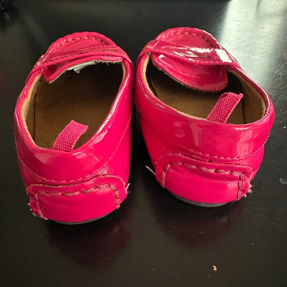 Baby Gap Little Girls Hot Pink Faux Leather Loafers EUC Sz Infant 6